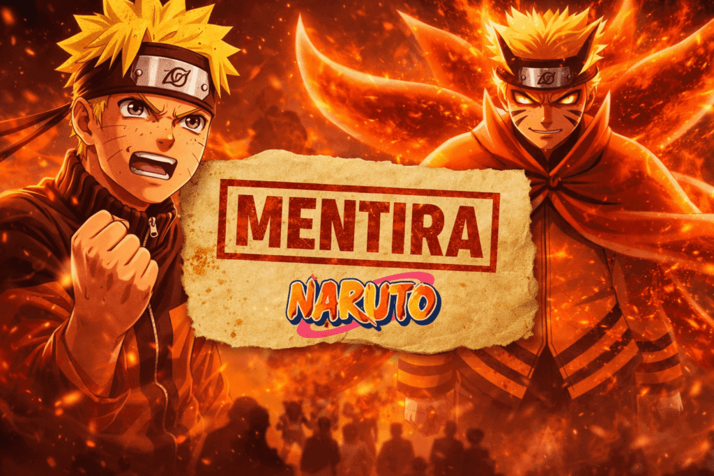 O personagem naruto do anime naruto no modo baryon