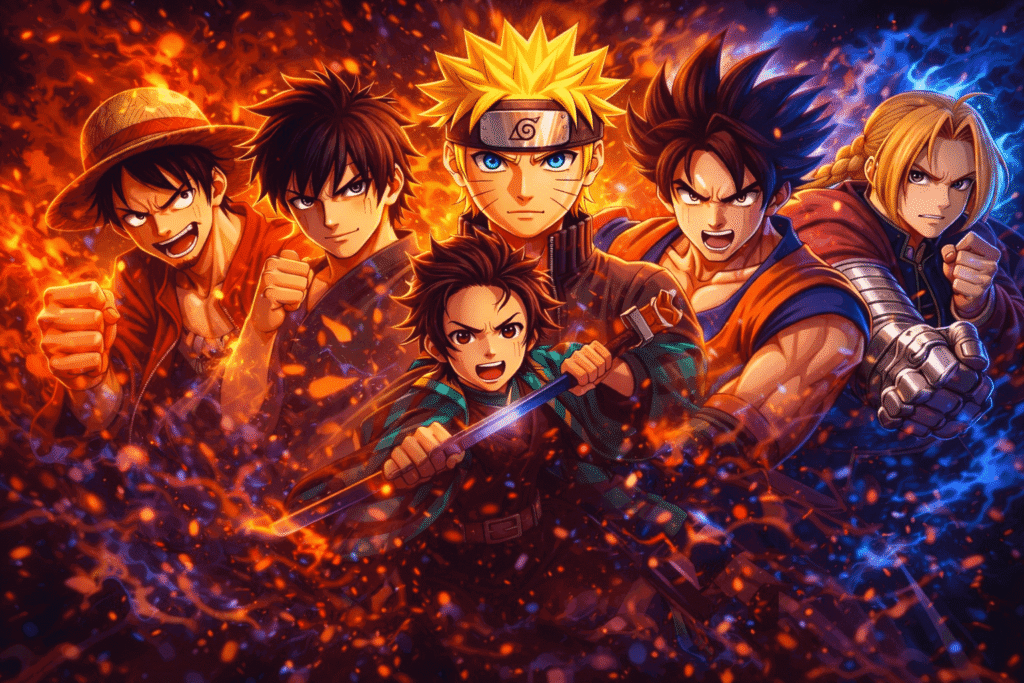 Protagonistas-iconicos-de-animes-reunidos-em-uma-cena-epica-e-energetica.