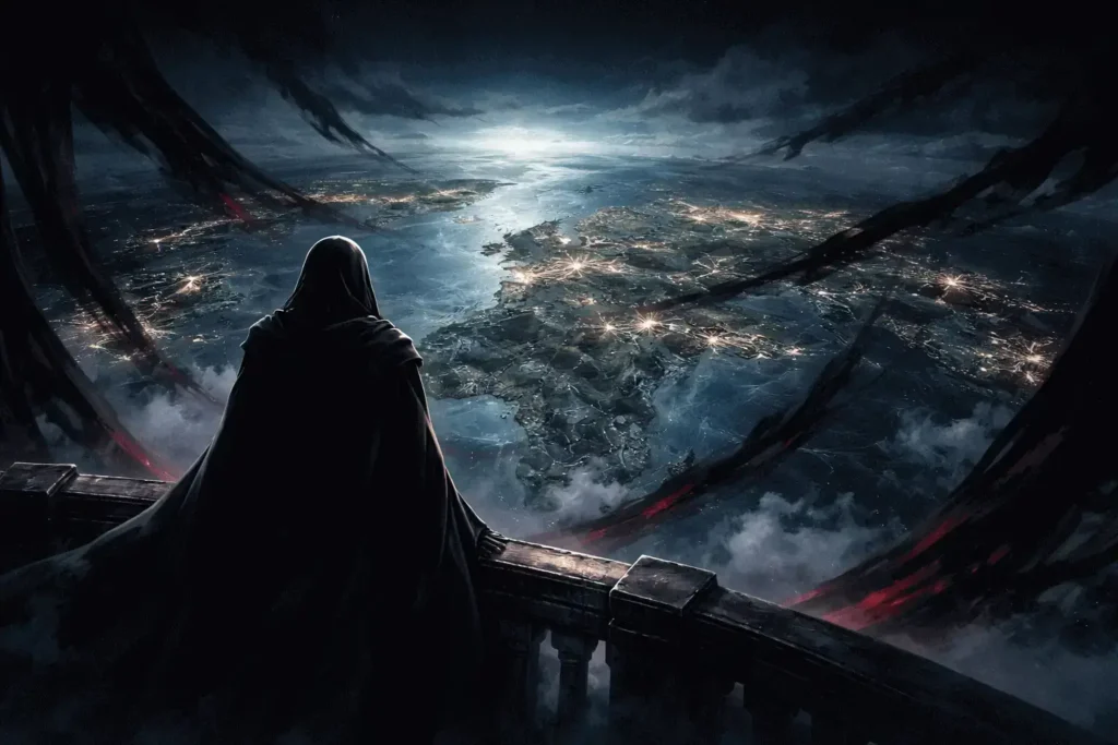 Imu observando o mundo de Mary Geoise em One Piece