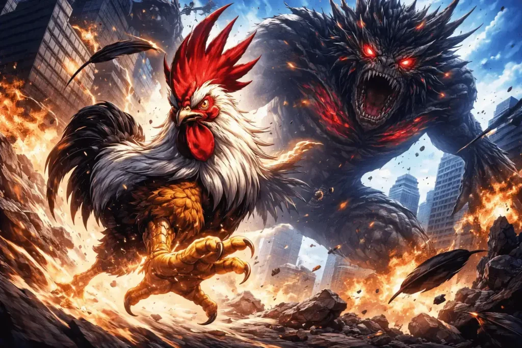 rooster fighter o anime do galo