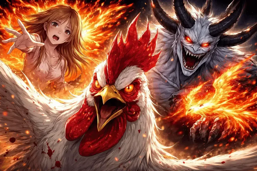 Rooster Fighter Sara e White Demon
